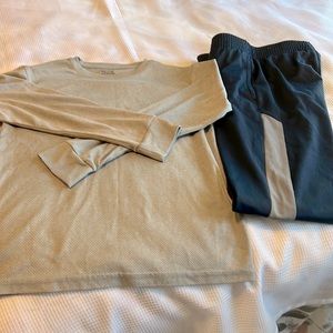 Top and bottom boys top size medium bottom is 10-12.Good condition.